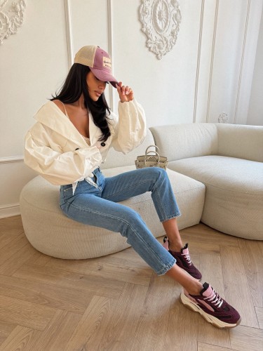 jeans z paskiem koronkowym Lil glam