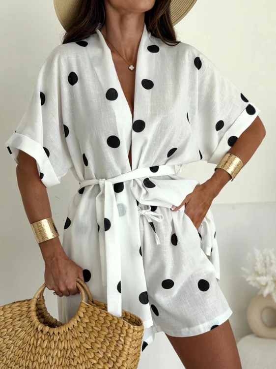 komplet 2w1 kimono i spodenki