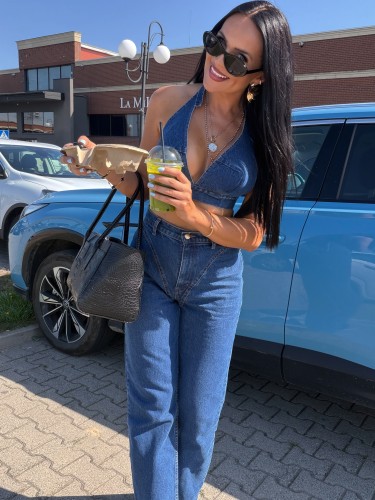 jeansy z wysokim stanem stringi la milla