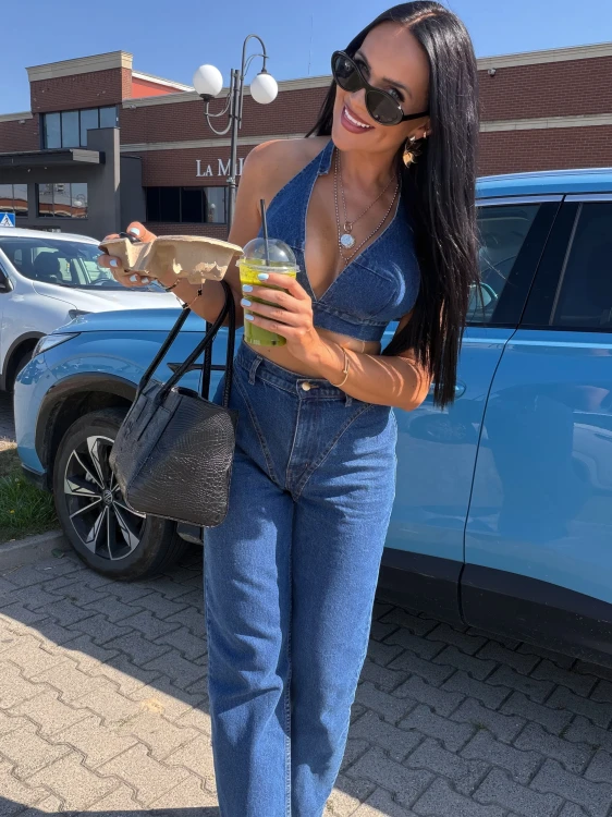 jeansy z wysokim stanem stringi la milla